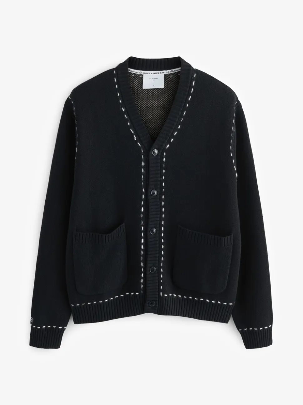 Percival Black Module Boxy Cardigan