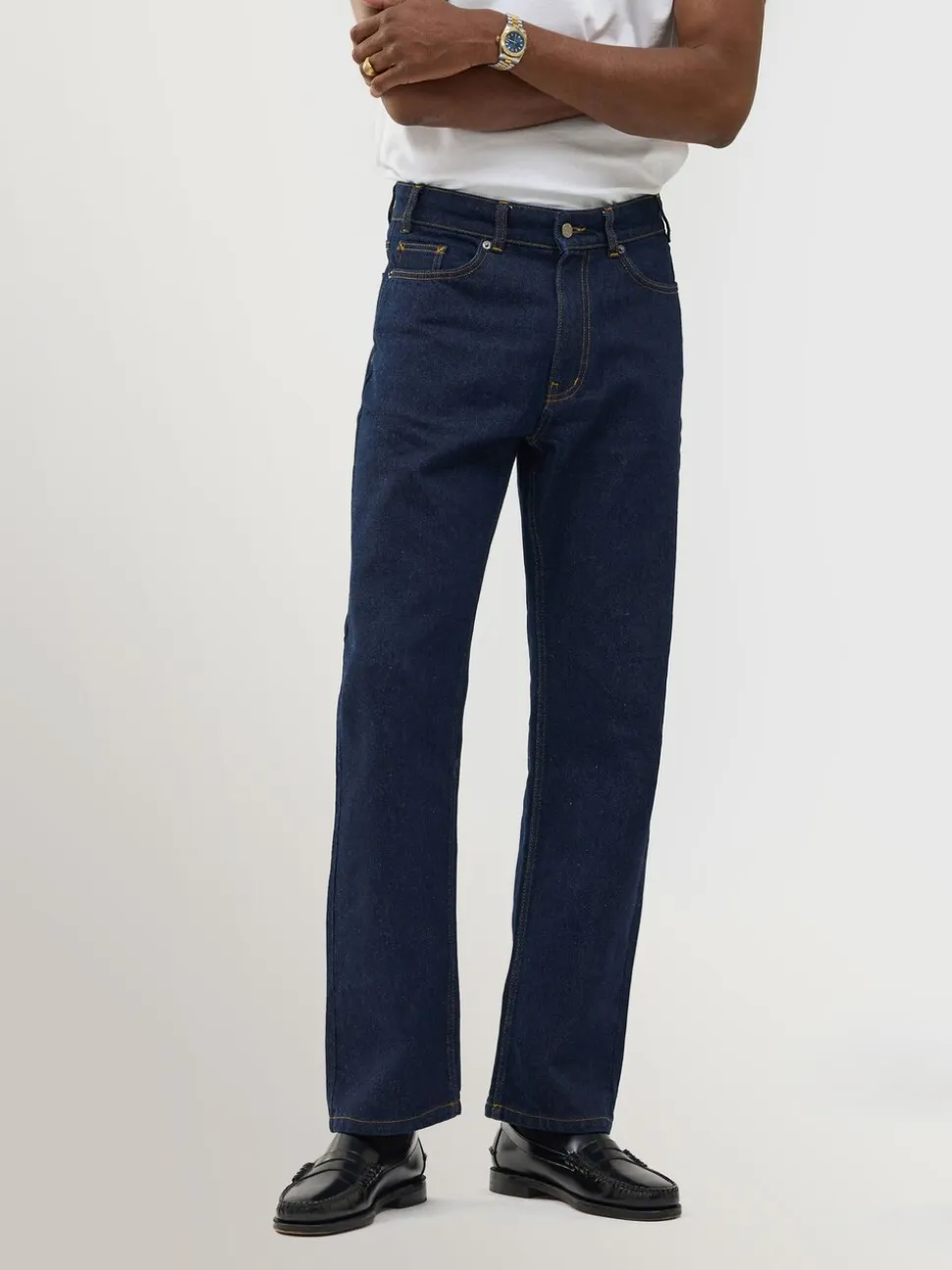 Percival Blue Straight Leg Cotton Denim Jeans