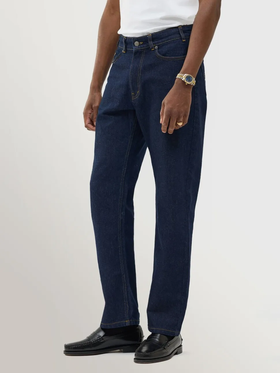 Percival Blue Straight Leg Cotton Denim Jeans