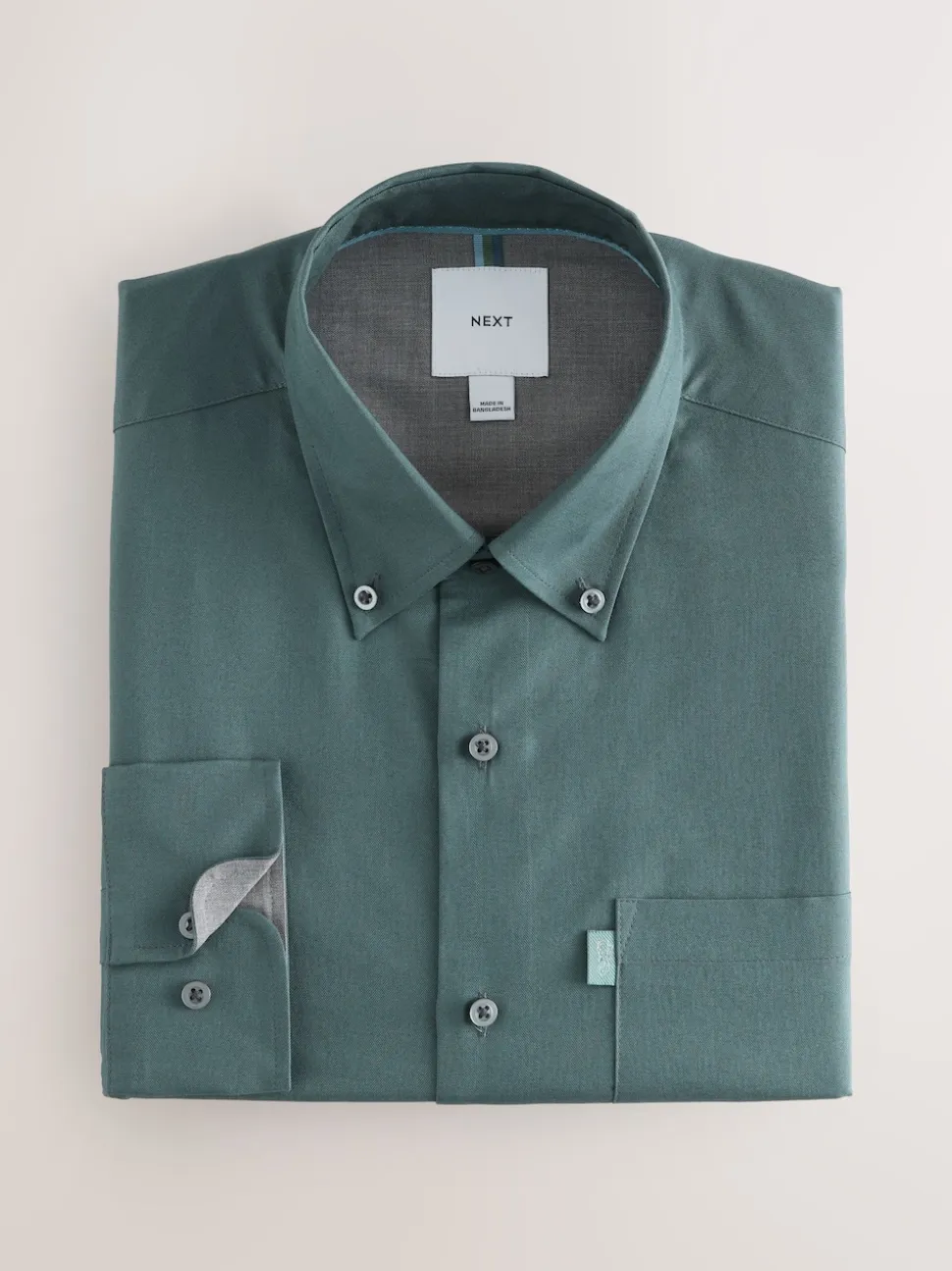 Petrol Blue Regular Fit Button Down Easy Iron Oxford Shirt