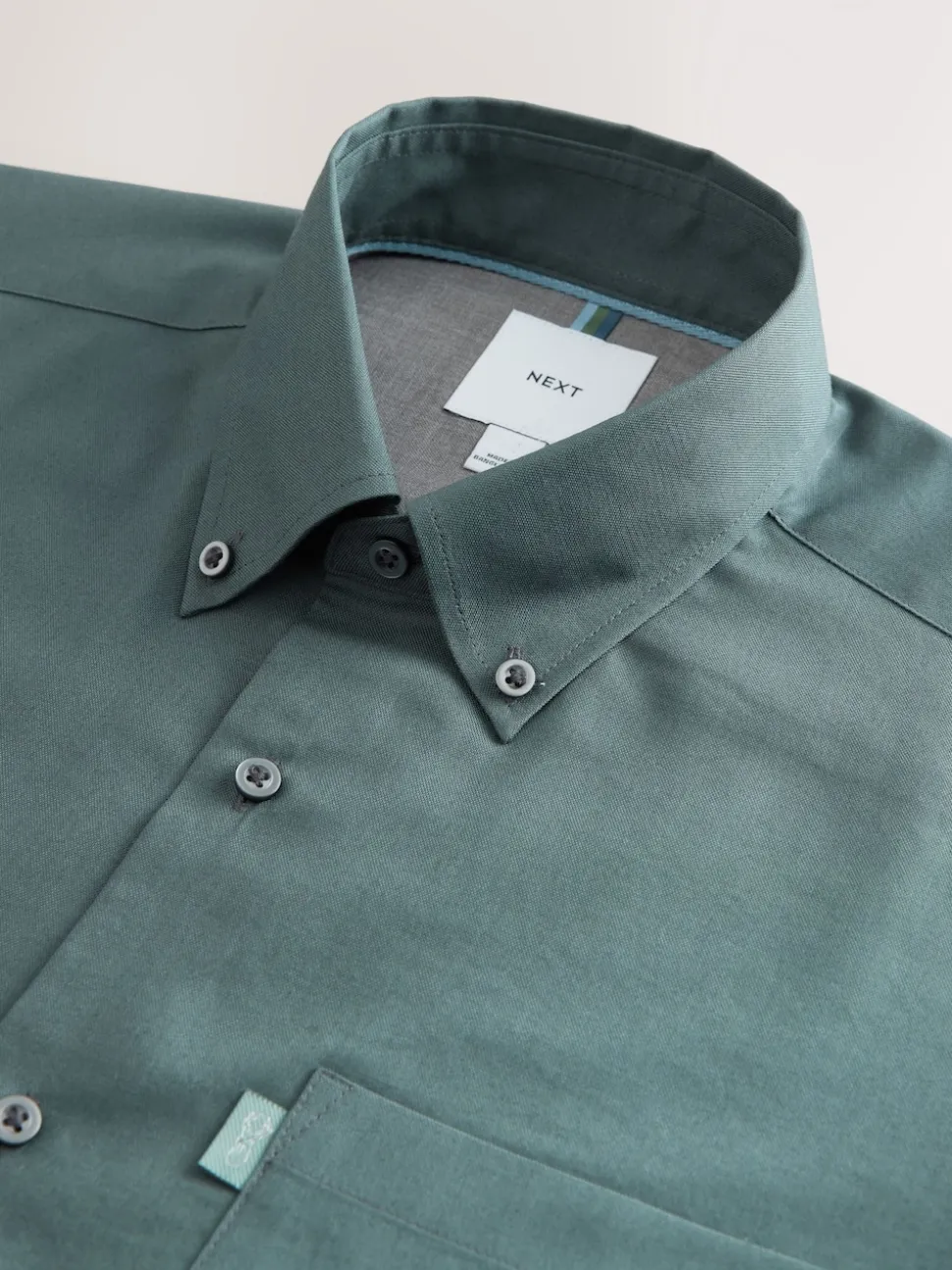 Petrol Blue Regular Fit Button Down Easy Iron Oxford Shirt