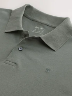 Petrol Green Regular Fit Long Sleeve Pique Polo Shirt