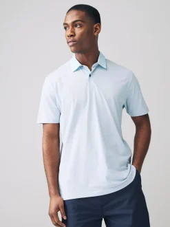Pink / Blue / White Woven Collar Regular Fit Short Sleeve Jersey Polo Shirts 3 Pack
