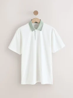 Pink / Blue / White Woven Collar Regular Fit Short Sleeve Jersey Polo Shirts 3 Pack