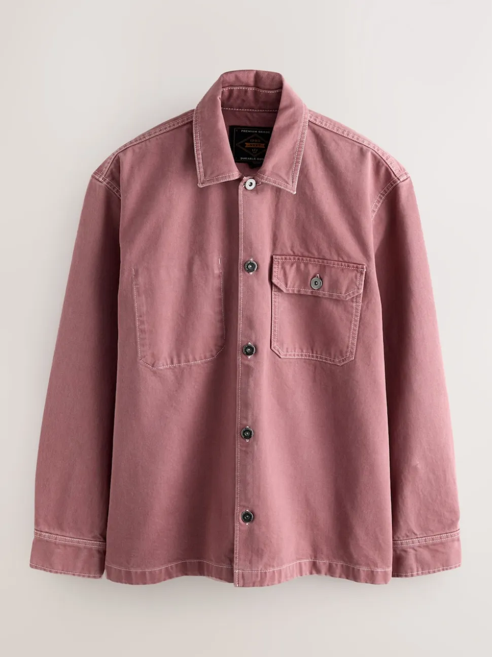 Pink Canvas Shacket Overshirt