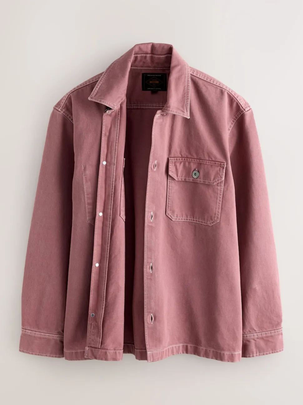 Pink Canvas Shacket Overshirt