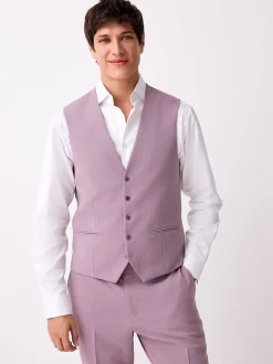 Pink Regular Fit Motionflex Stretch Waistcoat