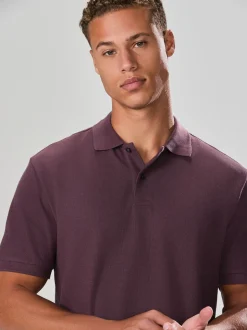 Pink Regular Fit Textured Smart Polo Shirt