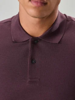 Pink Regular Fit Textured Smart Polo Shirt