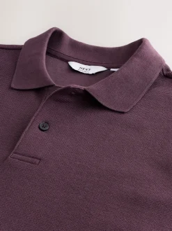 Pink Regular Fit Textured Smart Polo Shirt