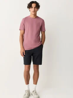 Pink Slim Fit Essential Crew Neck Cotton T-Shirt