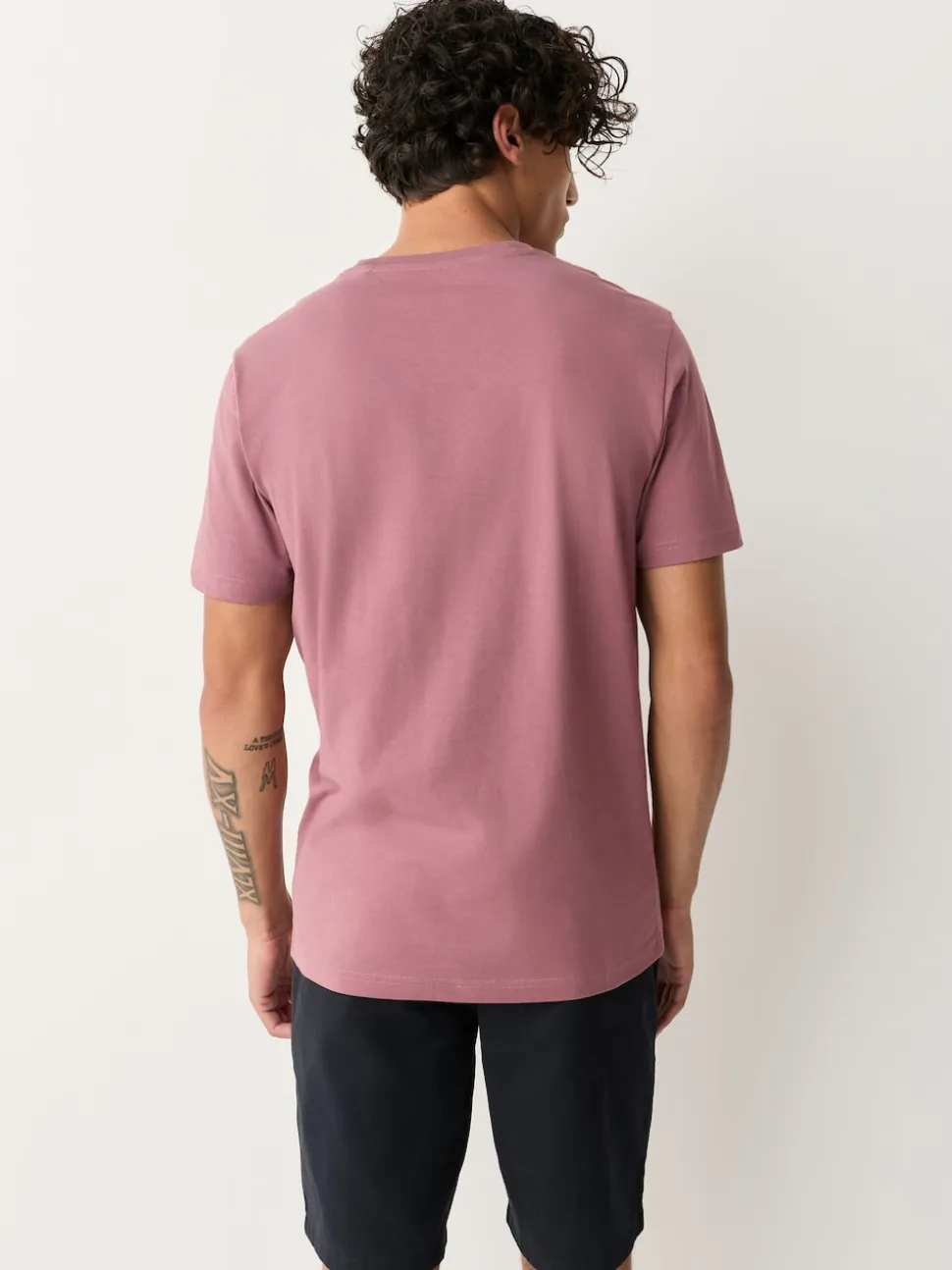 Pink Slim Fit Essential Crew Neck Cotton T-Shirt