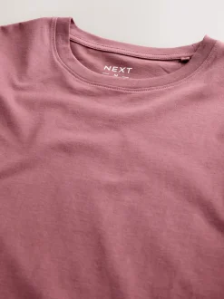 Pink Slim Fit Essential Crew Neck Cotton T-Shirt