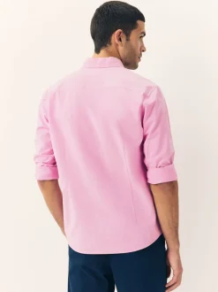 Pink Slim Fit Long Sleeve Oxford Shirt