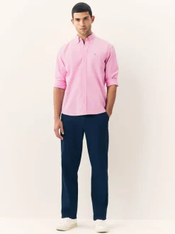 Pink Slim Fit Long Sleeve Oxford Shirt