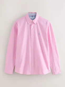 Pink Slim Fit Long Sleeve Oxford Shirt