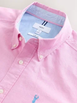 Pink Slim Fit Long Sleeve Oxford Shirt