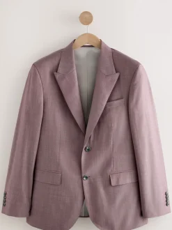 Pink Slim Fit Signature Cerutti 100% Italian Wool Suit Jacket