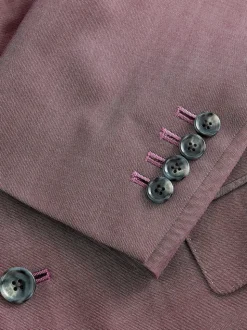 Pink Slim Fit Signature Cerutti 100% Italian Wool Suit Jacket