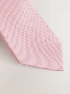 Pink Slim Textured Tie