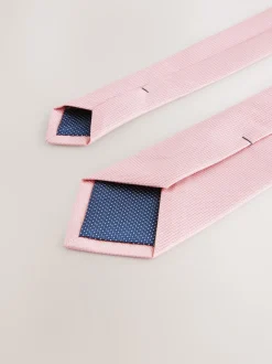 Pink Slim Textured Tie