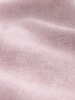 Pink Standard Collar Cotton Linen Blend Long Sleeve Shirt