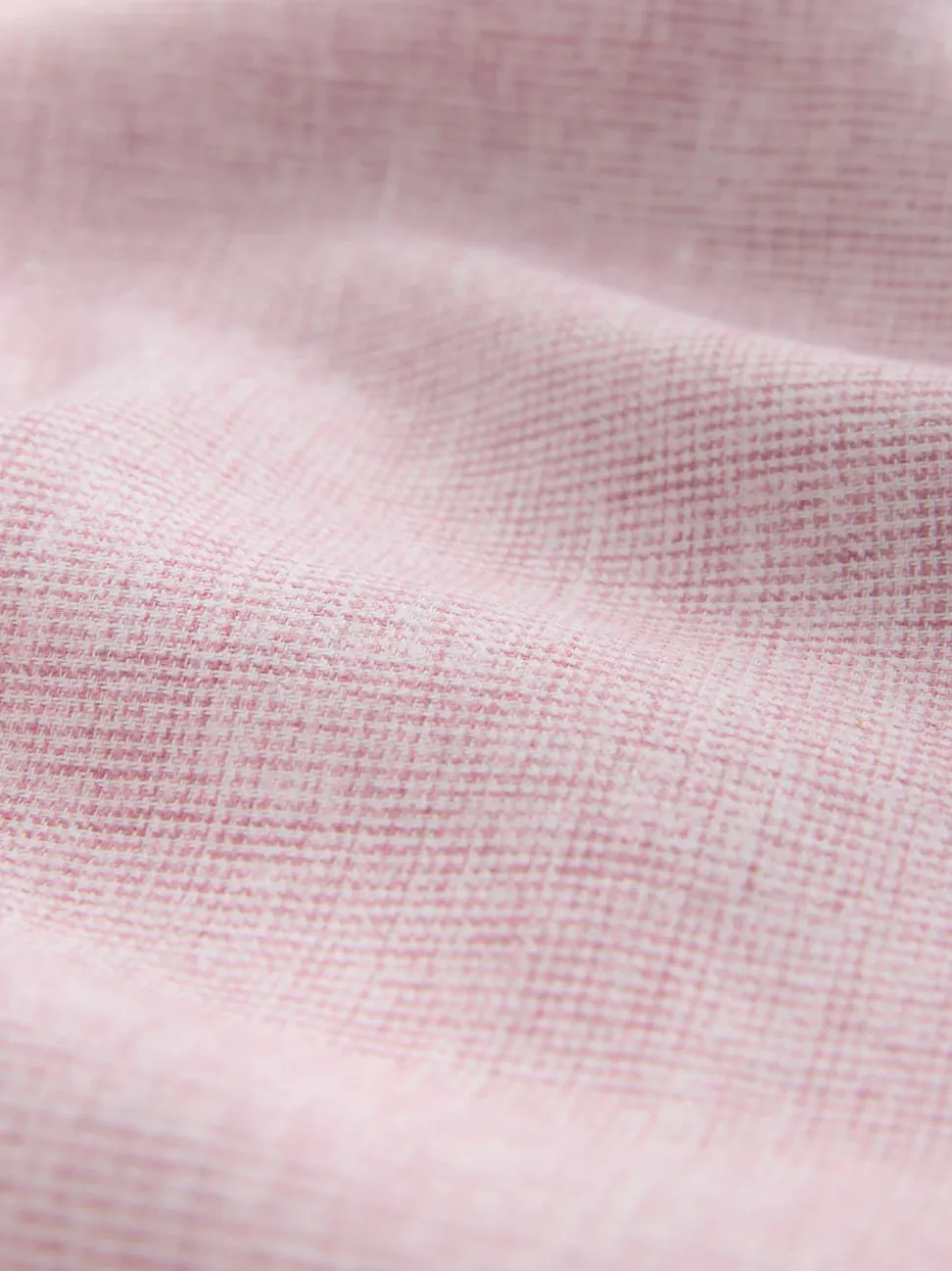 Pink Standard Collar Cotton Linen Blend Long Sleeve Shirt