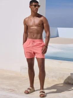 Pink Stripe Seersucker Swim Shorts