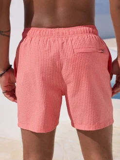 Pink Stripe Seersucker Swim Shorts