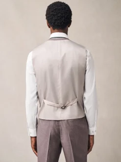 Pink Textured Suit Waistcoat