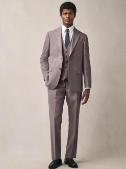 Pink Textured Suit Waistcoat