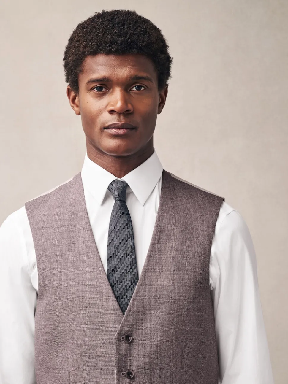 Pink Textured Suit Waistcoat