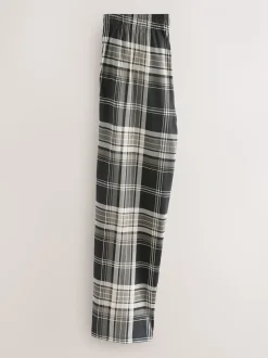 Plum Purple/ Neutral Check Jersey Pyjama Bottoms 2 Pack