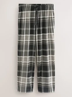 Plum Purple/ Neutral Check Jersey Pyjama Bottoms 2 Pack