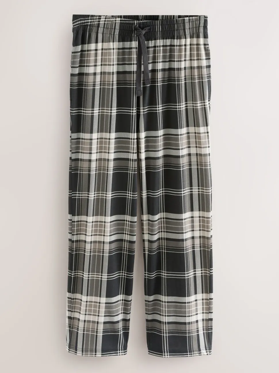 Plum Purple/ Neutral Check Jersey Pyjama Bottoms 2 Pack