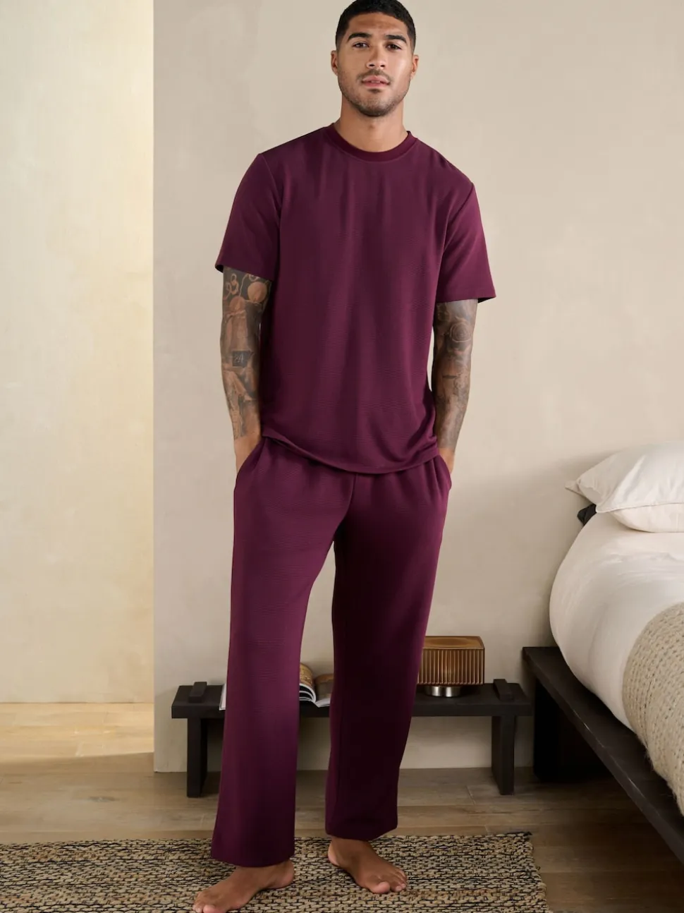 Plum Purple TENCEL™ Modal Blend Short Sleeve Pyjamas Set