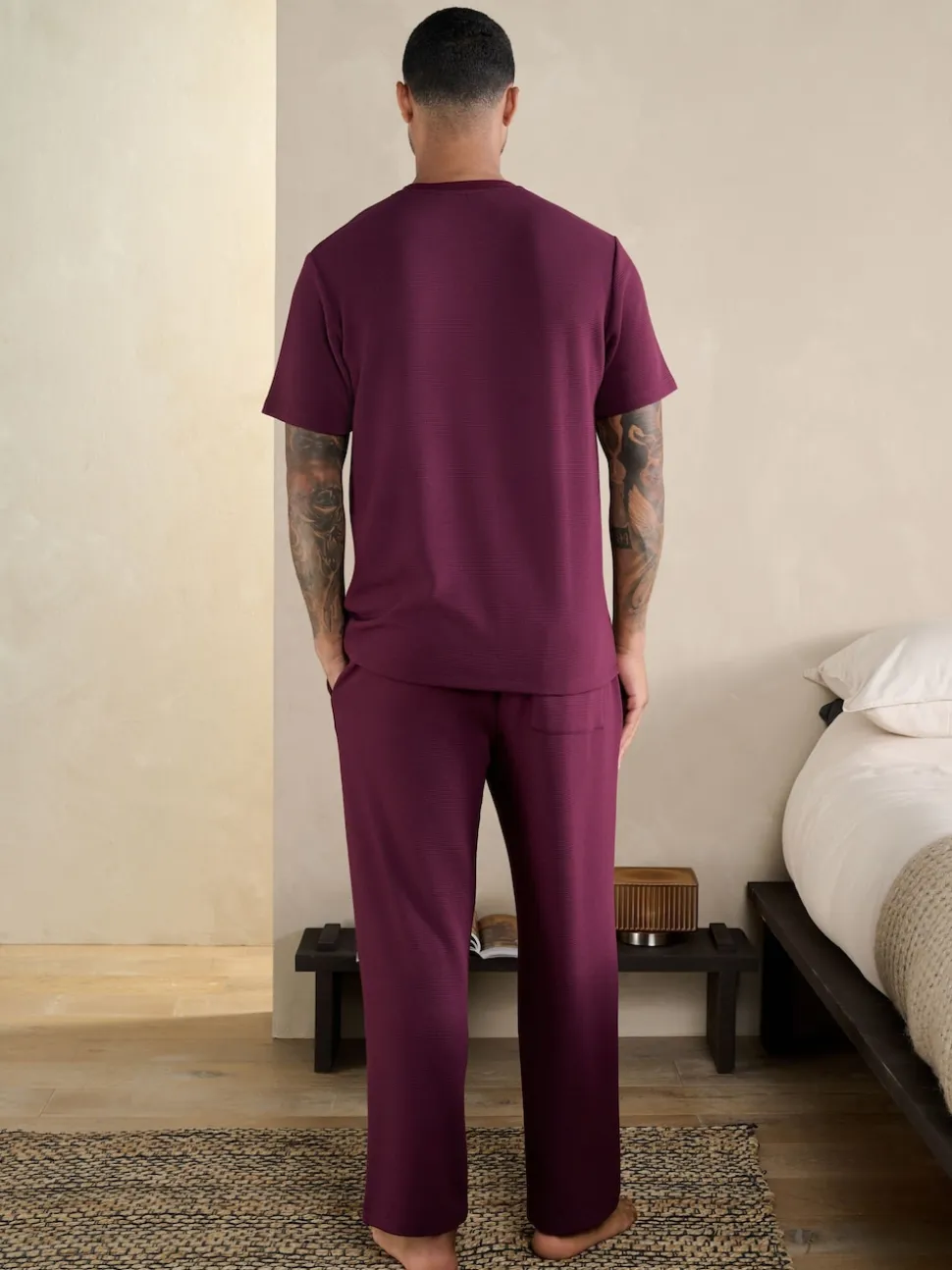 Plum Purple TENCEL™ Modal Blend Short Sleeve Pyjamas Set