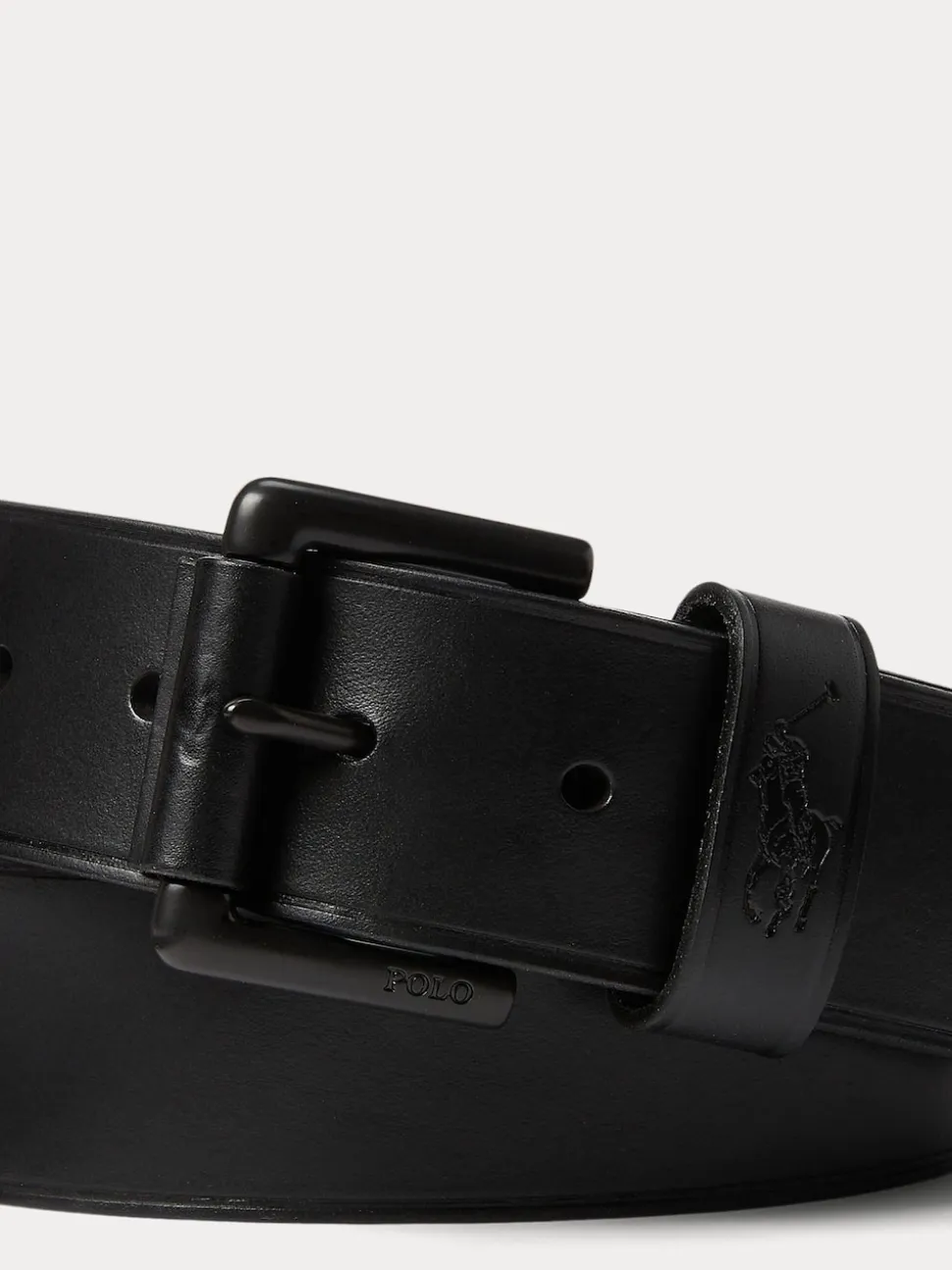 Polo Ralph Lauren Black Ground Leather Pony Player Belt