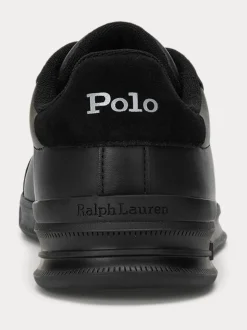 Polo Ralph Lauren Black Heritage Court II Leather Trainers