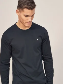 Polo Ralph Lauren Black Logo Long Sleeve Cotton T-Shirt