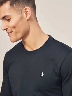 Polo Ralph Lauren Black Logo Long Sleeve Cotton T-Shirt
