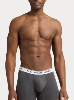 Polo Ralph Lauren Black Long Cotton Stretch Contrast Waistband Boxers 3 Pack