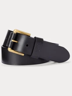 Polo Ralph Lauren Black Leather Pony Player Belt