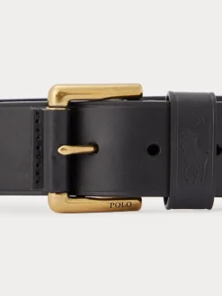 Polo Ralph Lauren Black Leather Pony Player Belt