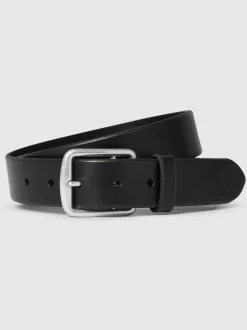 Polo Ralph Lauren Black Saddle Leather Logo Belt