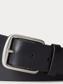 Polo Ralph Lauren Black Saddle Leather Logo Belt