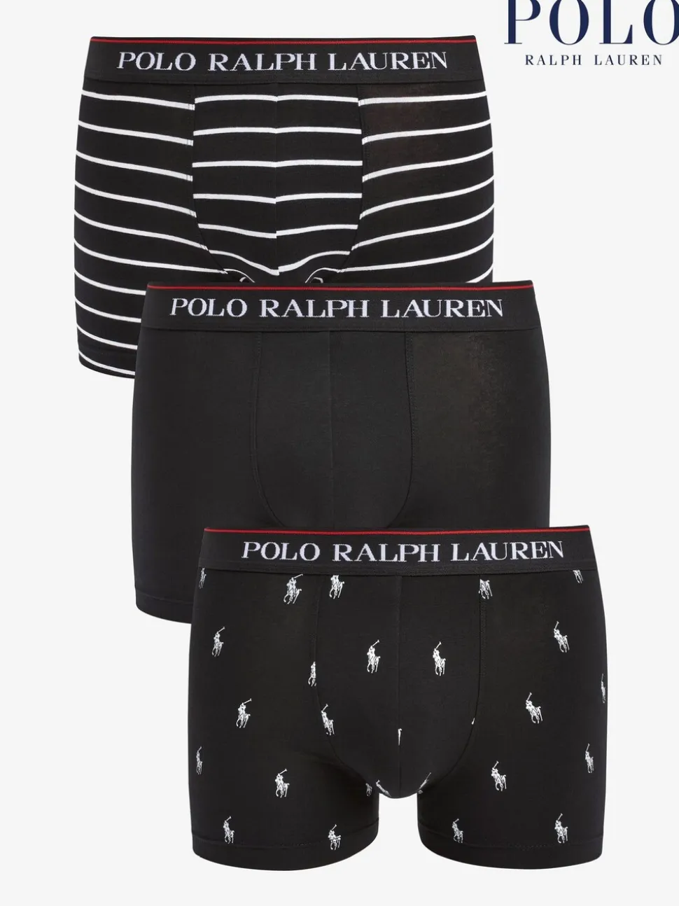 Polo Ralph Lauren Black/White Stretch Cotton Boxers 3 Pack