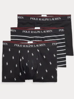 Polo Ralph Lauren Black/White Stretch Cotton Boxers 3 Pack