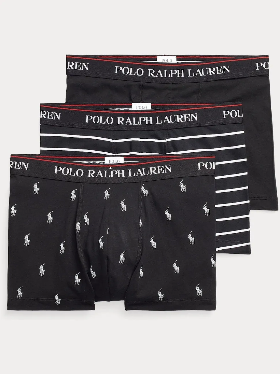 Polo Ralph Lauren Black/White Stretch Cotton Boxers 3 Pack