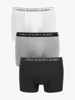 Polo Ralph Lauren Black/White/Grey Stretch Cotton Boxers 3 Pack